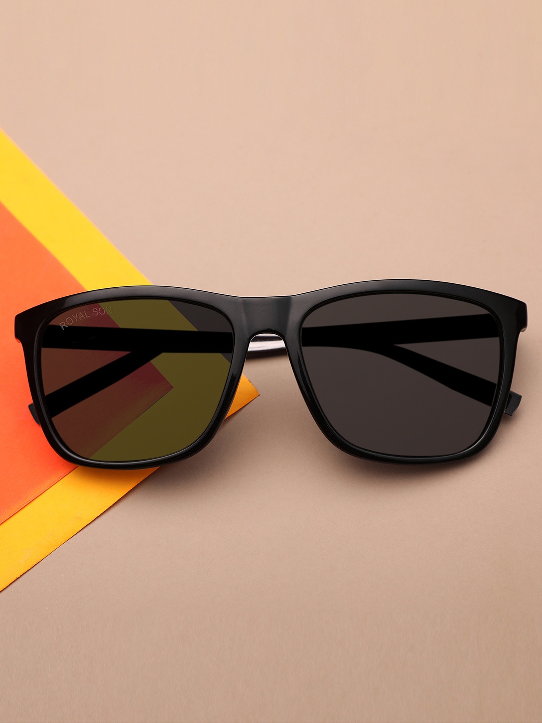 

ROYAL SON Men Square Sunglasses with Polarised Lens CHI0086-C2-R1, Black