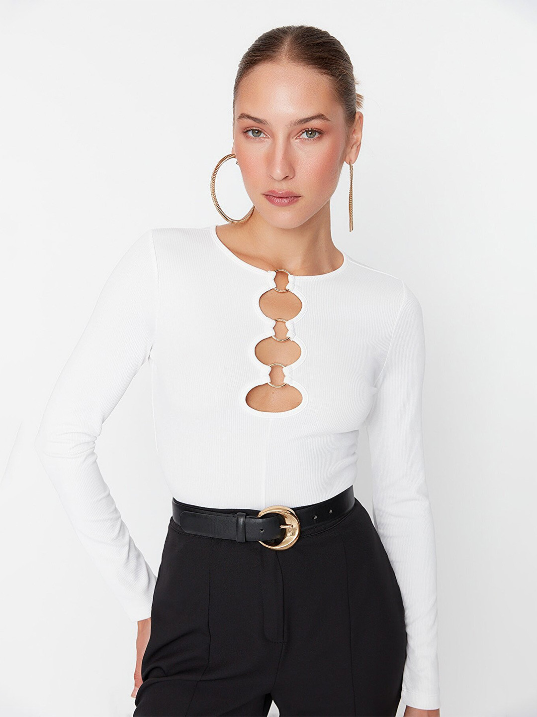 

Trendyol Round Neck Tank Top, Off white