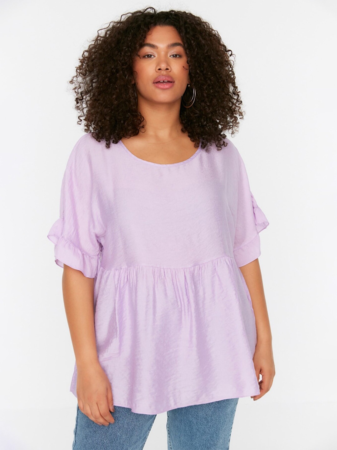 

Trendyol Regular Round Neck Tunic, Lavender