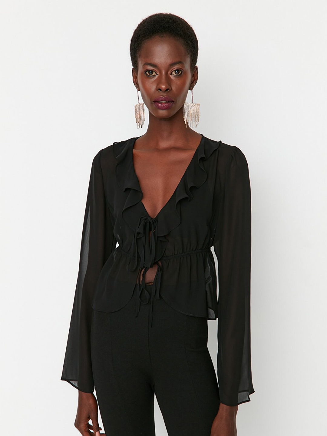

Trendyol Long Sleeves Regular Top, Black