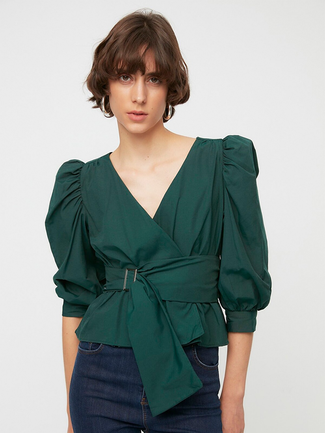 

Trendyol Cinched Waist Top, Green