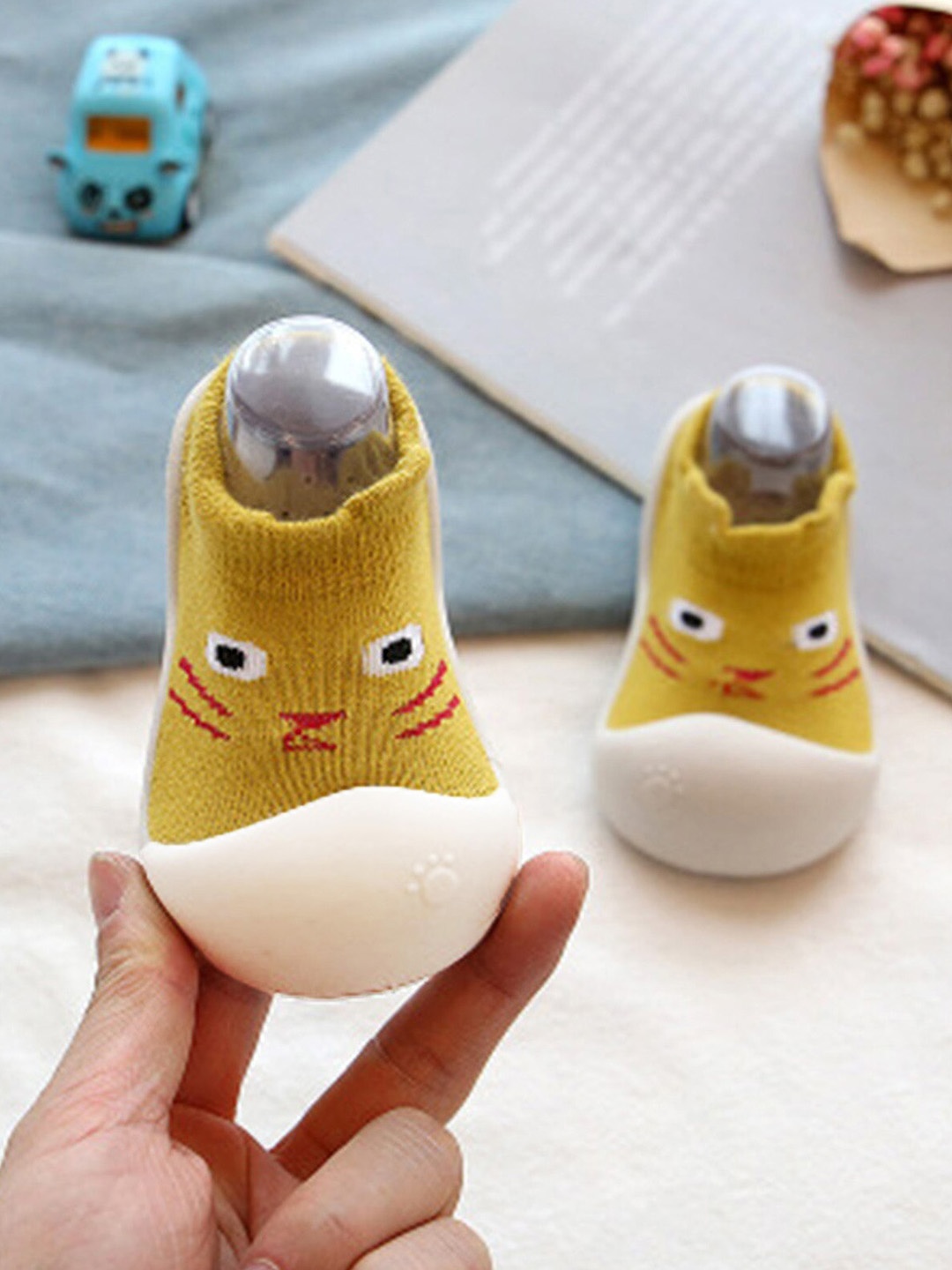 

Baby Moo Kids Printed Booties, Mustard