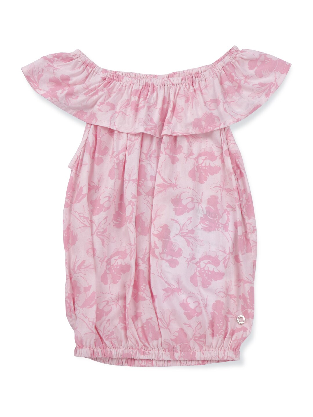 

Gini and Jony Pink Floral Printed Off-Shoulder Cotton Top
