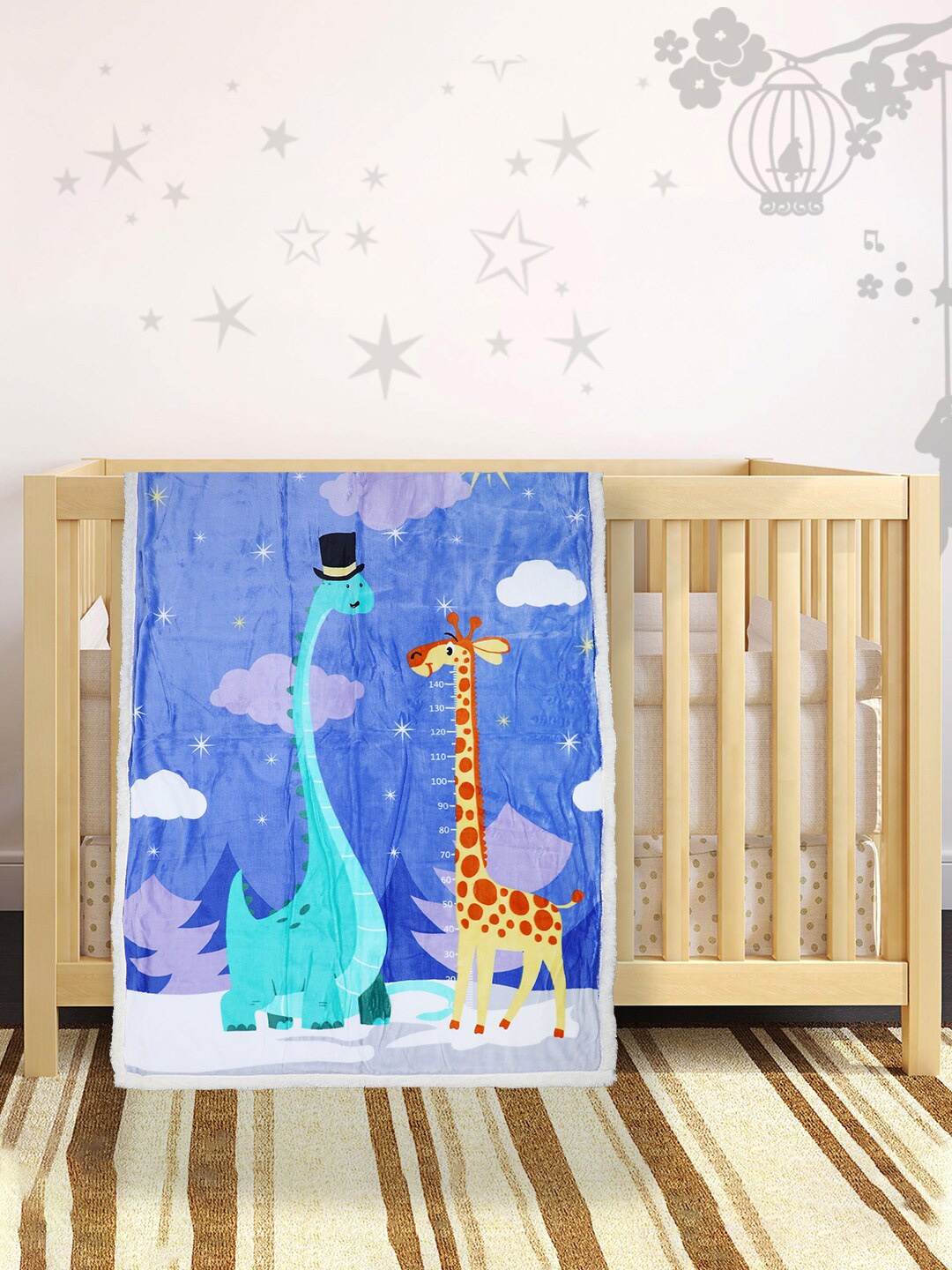 

Baby Moo Purple Cartoon Characters Heavy Winter 210 GSM Single Bed Blanket