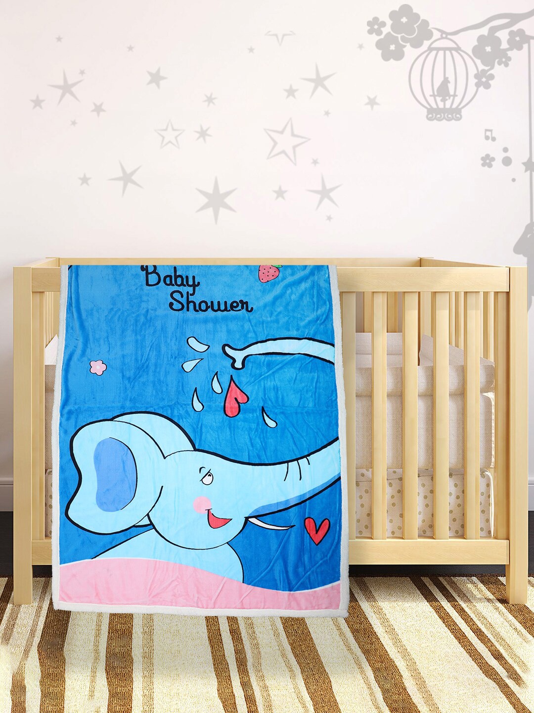 

Baby Moo Blue Cartoon Characters Heavy Winter 210 GSM Single Bed Blanket