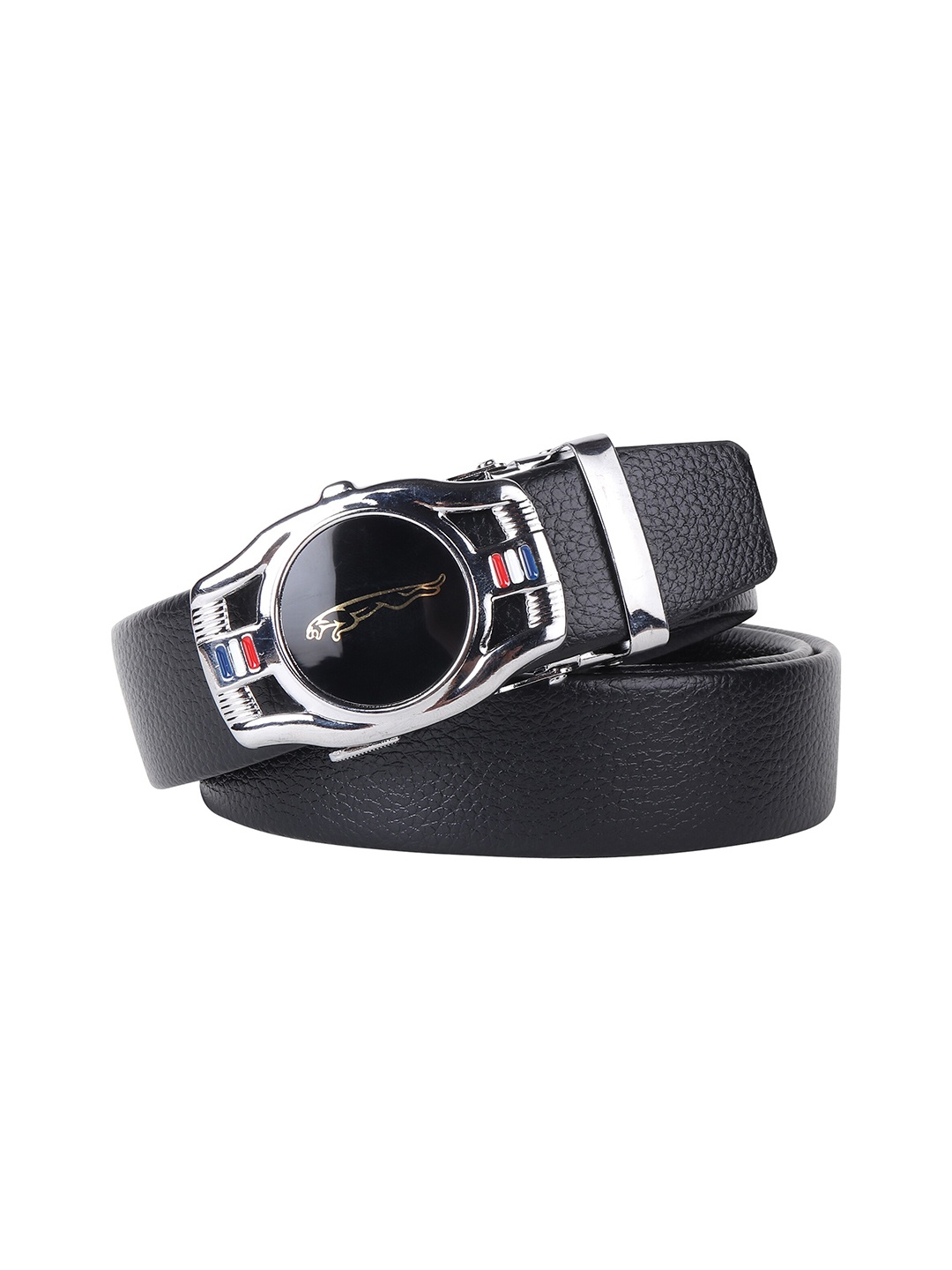 

HENEDA Men Textured PU Belt, Black