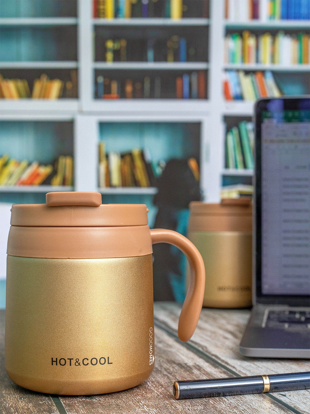 

GOODHOMES Gold-Toned Hot & Cold Vacuum Stainless Steel Coffee Mug 350 ml