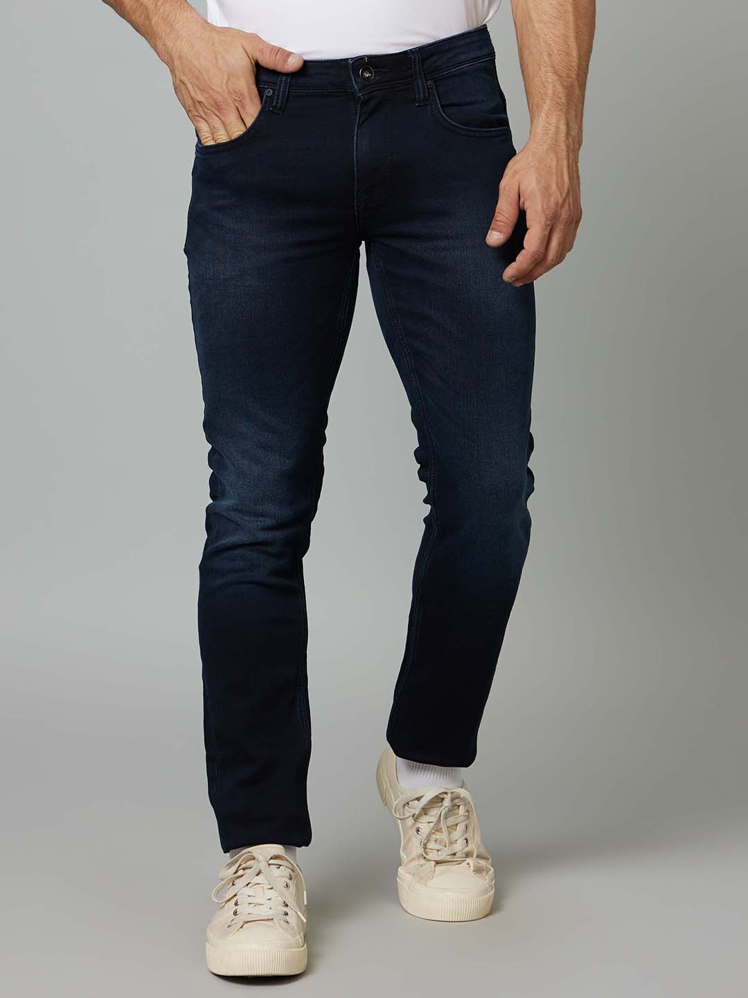 

Celio Men Navy Blue Jean Boyfriend Fit Stretchable Jeans