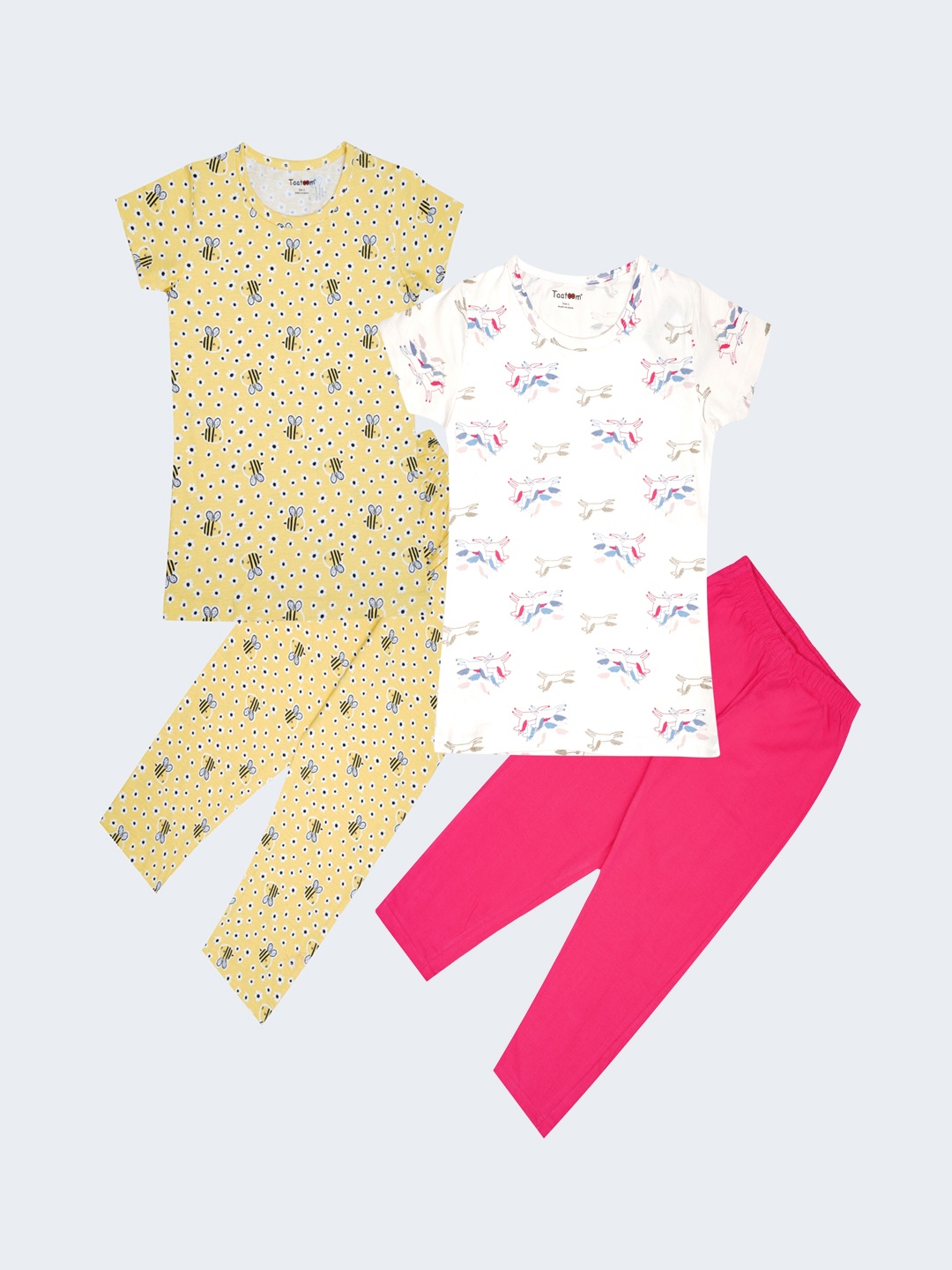 

Taatoom Girls Pack of 2 Printed Night suit, White