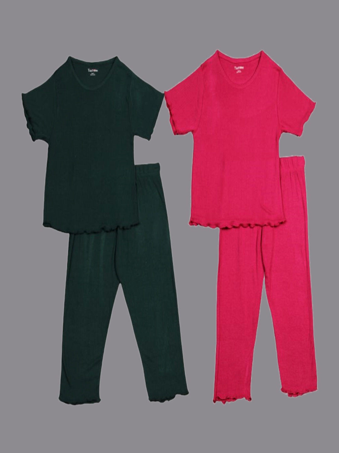 

Taatoom Girls Pack Of 2 Night suit, Pink