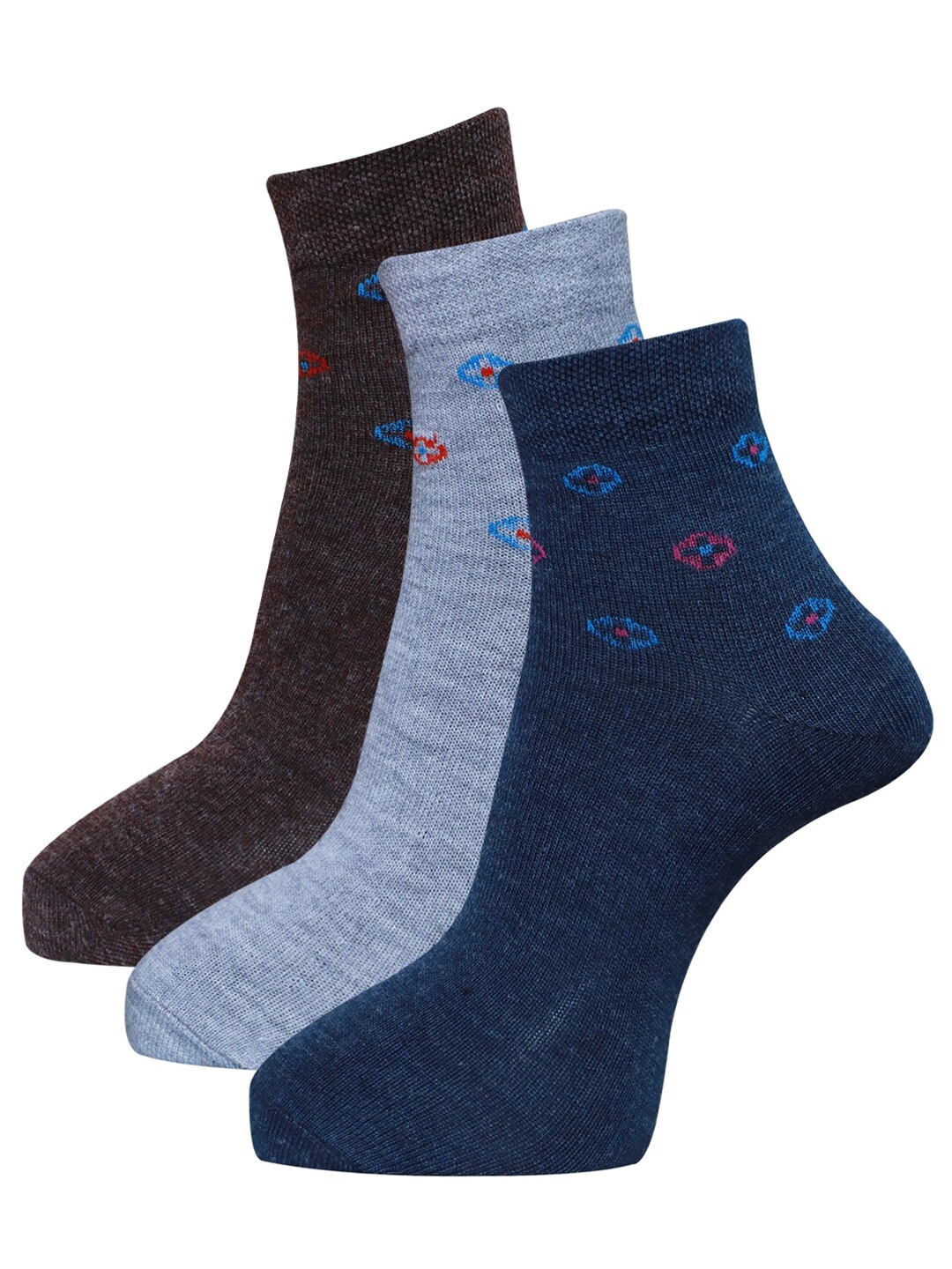 

Dollar Socks Men Pack Of 3 Pure Woolen Ankle Length Socks, Assorted