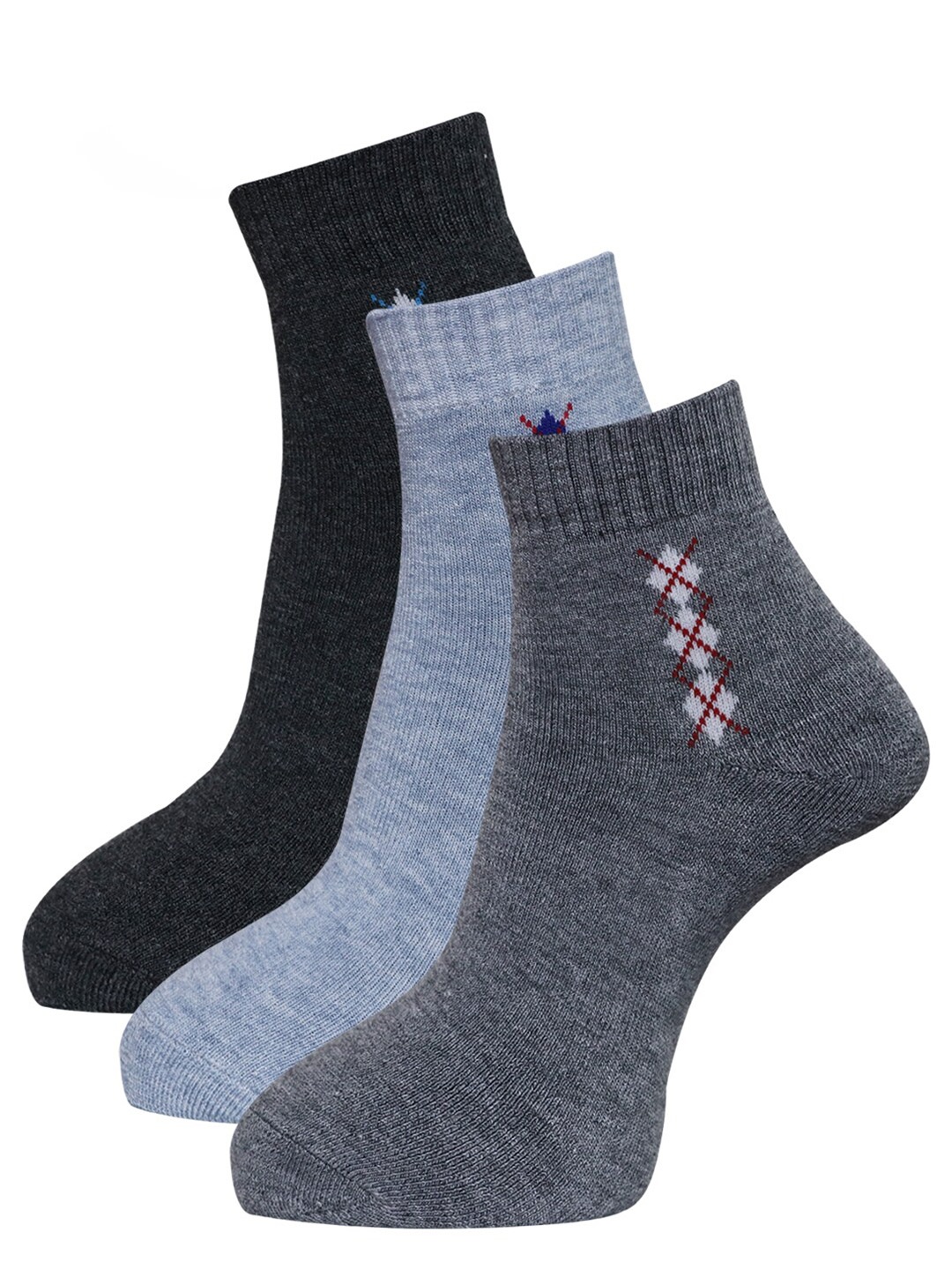 

Dollar Socks Men Pack Of 3 Woolen Ankle Length Socks, Assorted