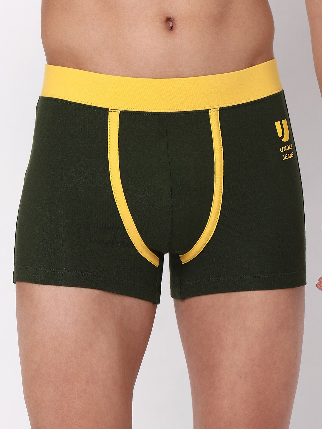 

UnderJeans by Spykar Men Solid Short Trunk, Olive
