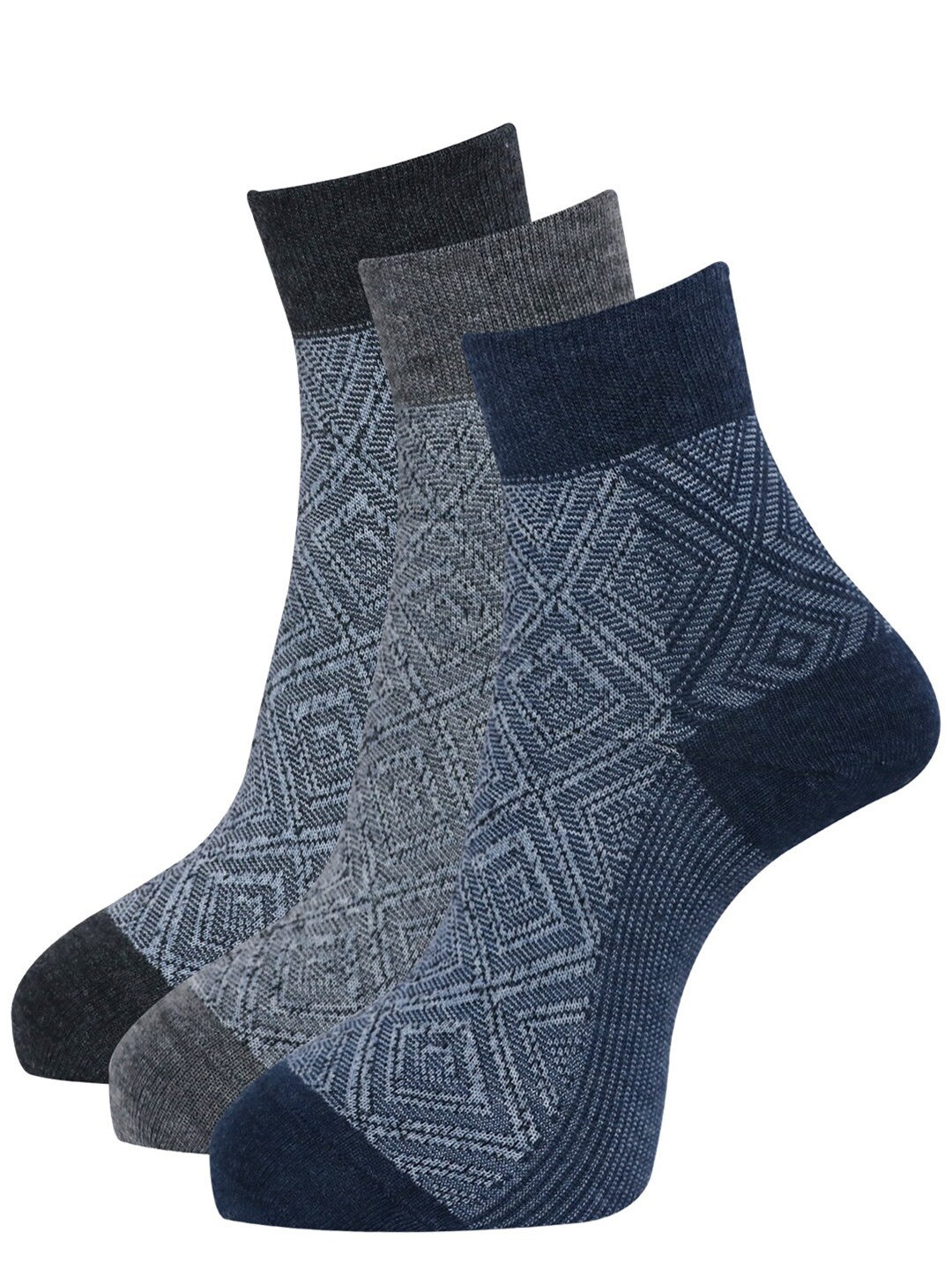 

Dollar Socks Men Pack Of 3 Woolen Ankle Length Socks, Assorted