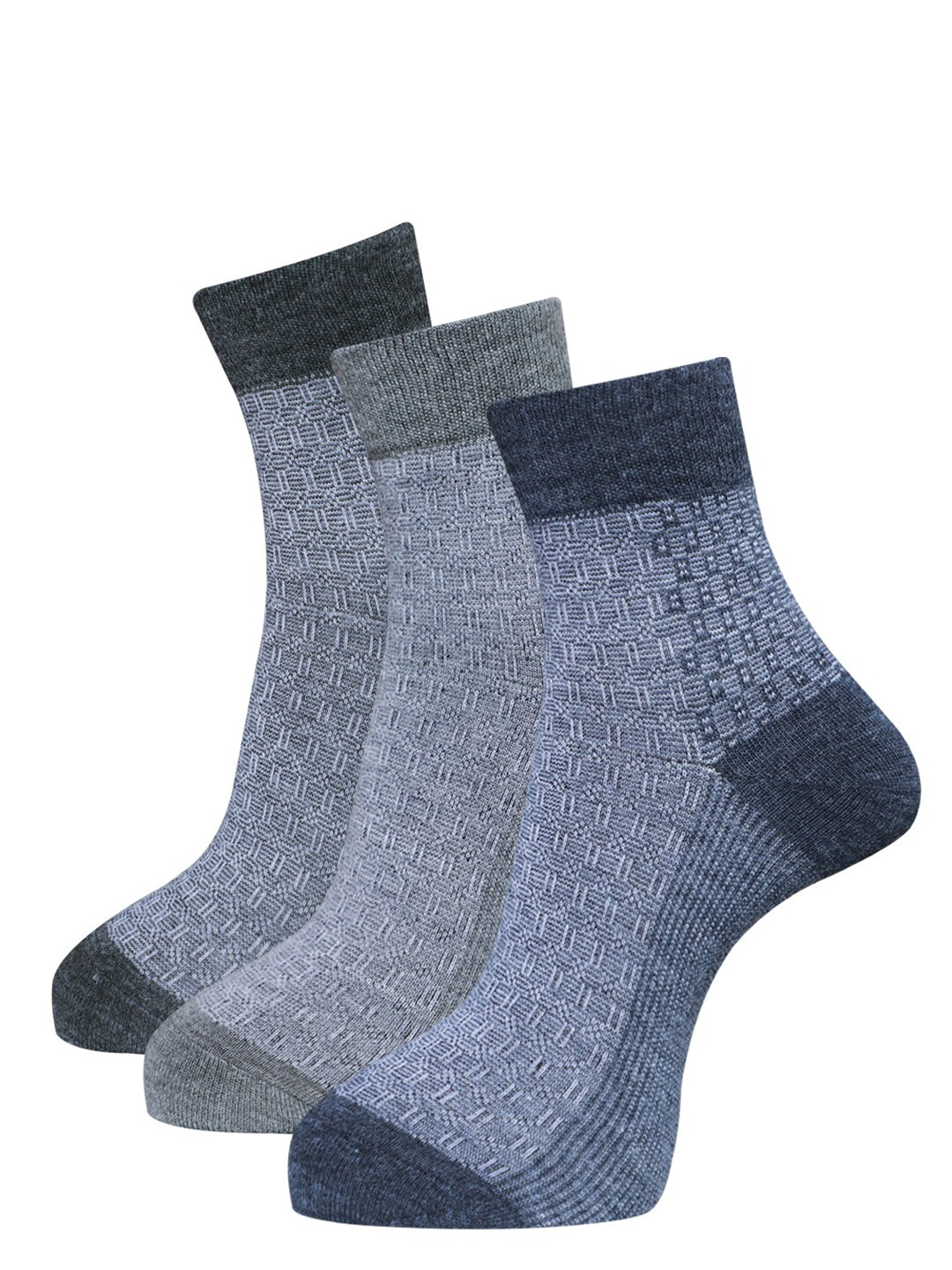 

Dollar Socks Men Pack Of 3 Woolen Ankle Length Socks, Assorted