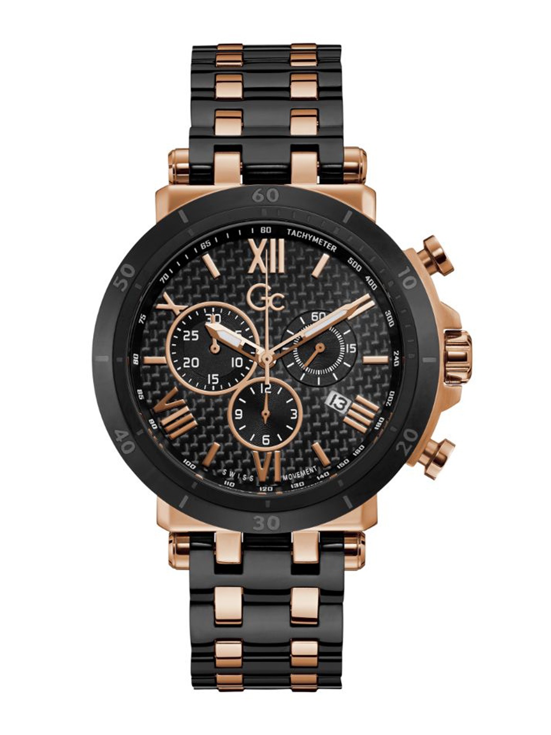 

GC Men Ceramic Bracelet Style Straps Analogue Watch Y44007G2MF, Black
