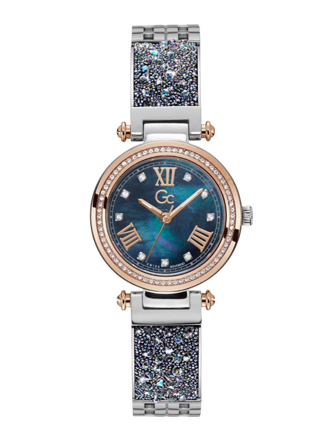

GC Women Embellished Dial Stainless Steel Bracelet Style Straps Analogue Watch Y47012L7MF, Blue