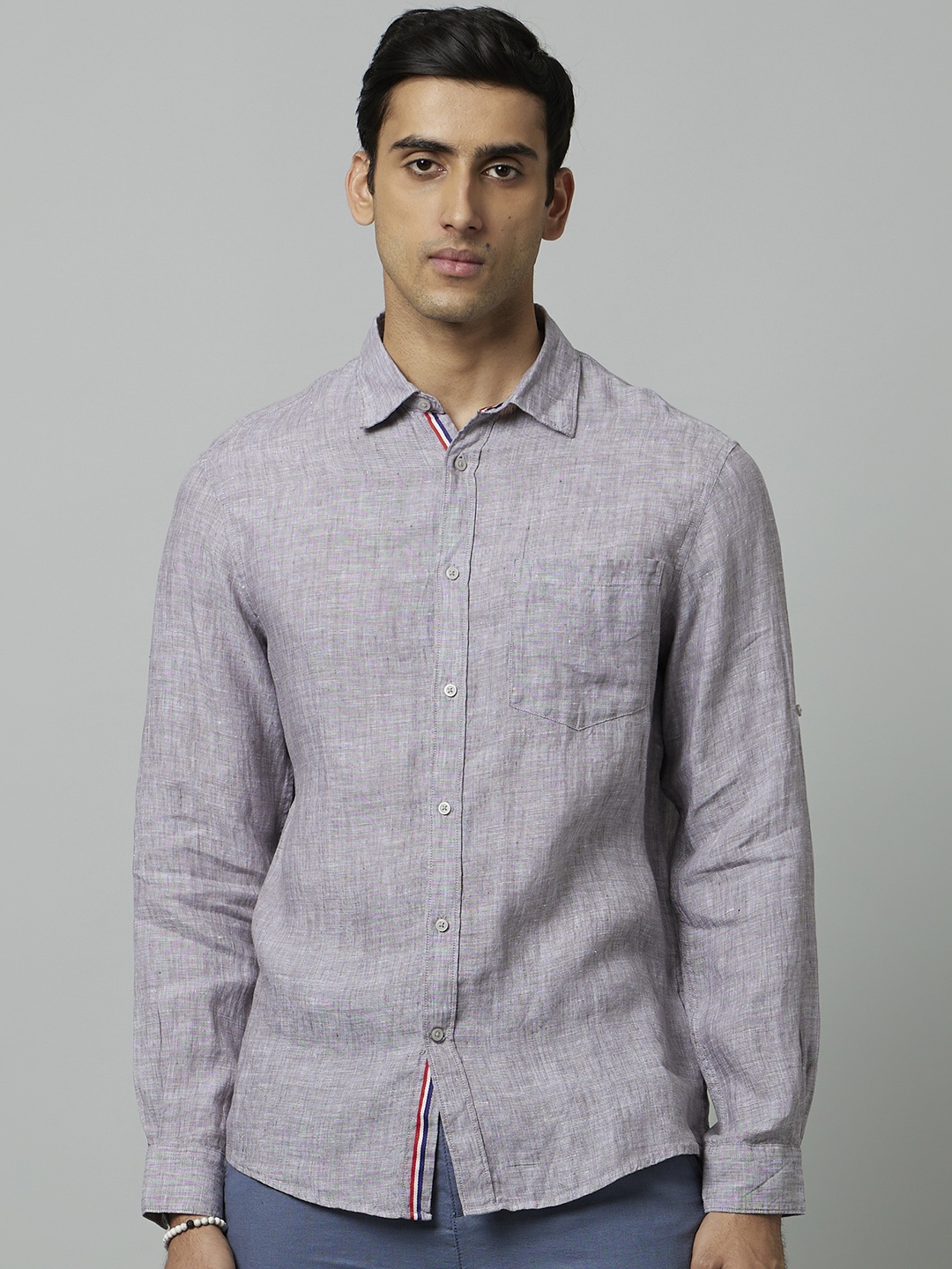 

Celio Men Classic Linen Casual Shirt, Lavender