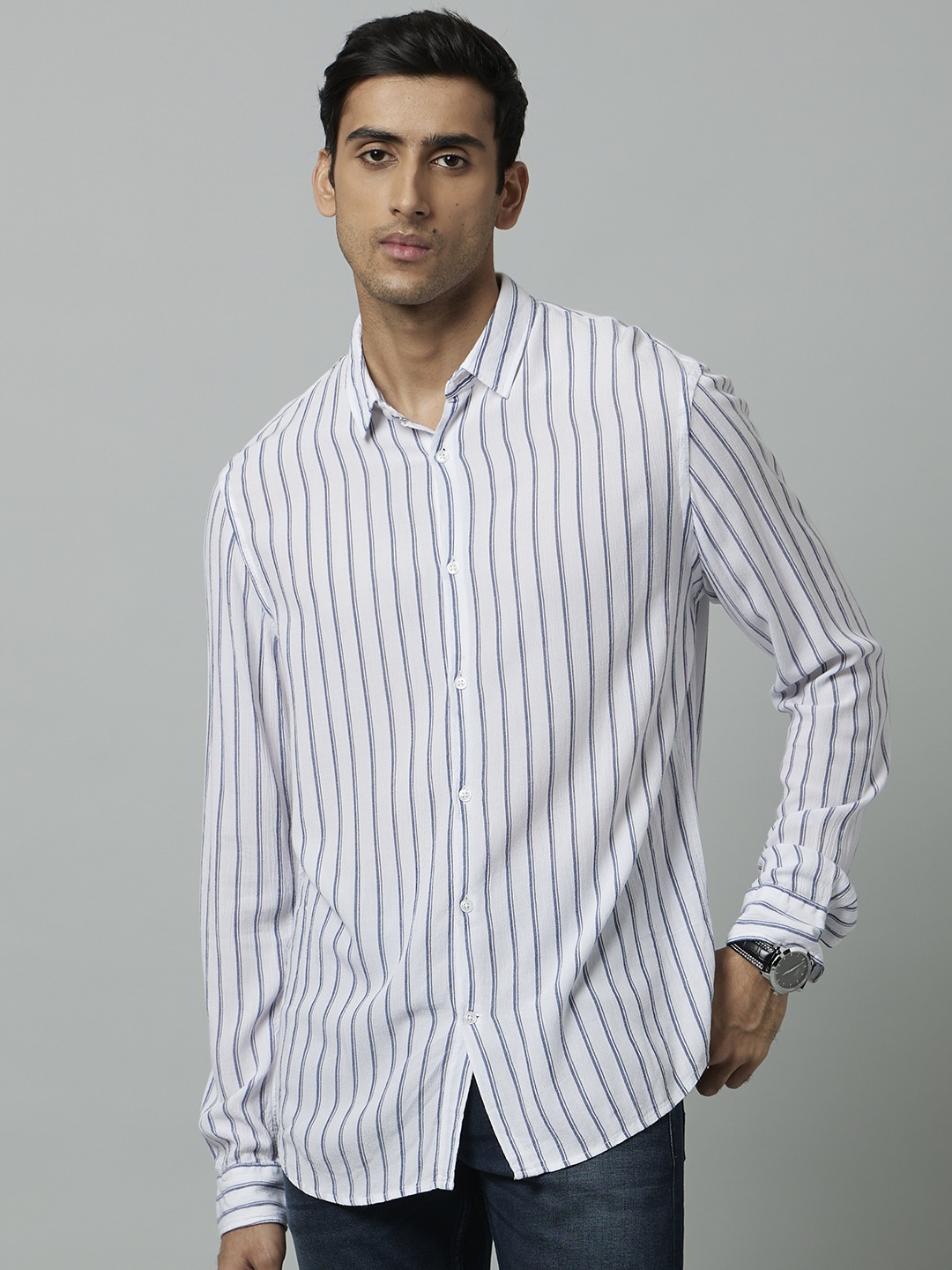 

Celio Men Classic Striped Casual Shirt, White