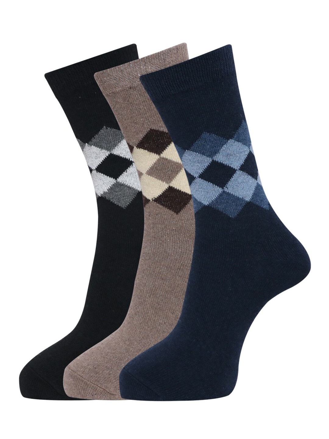 

Dollar Socks Men Pack Of 3 Woolen Calf Length Socks, Assorted