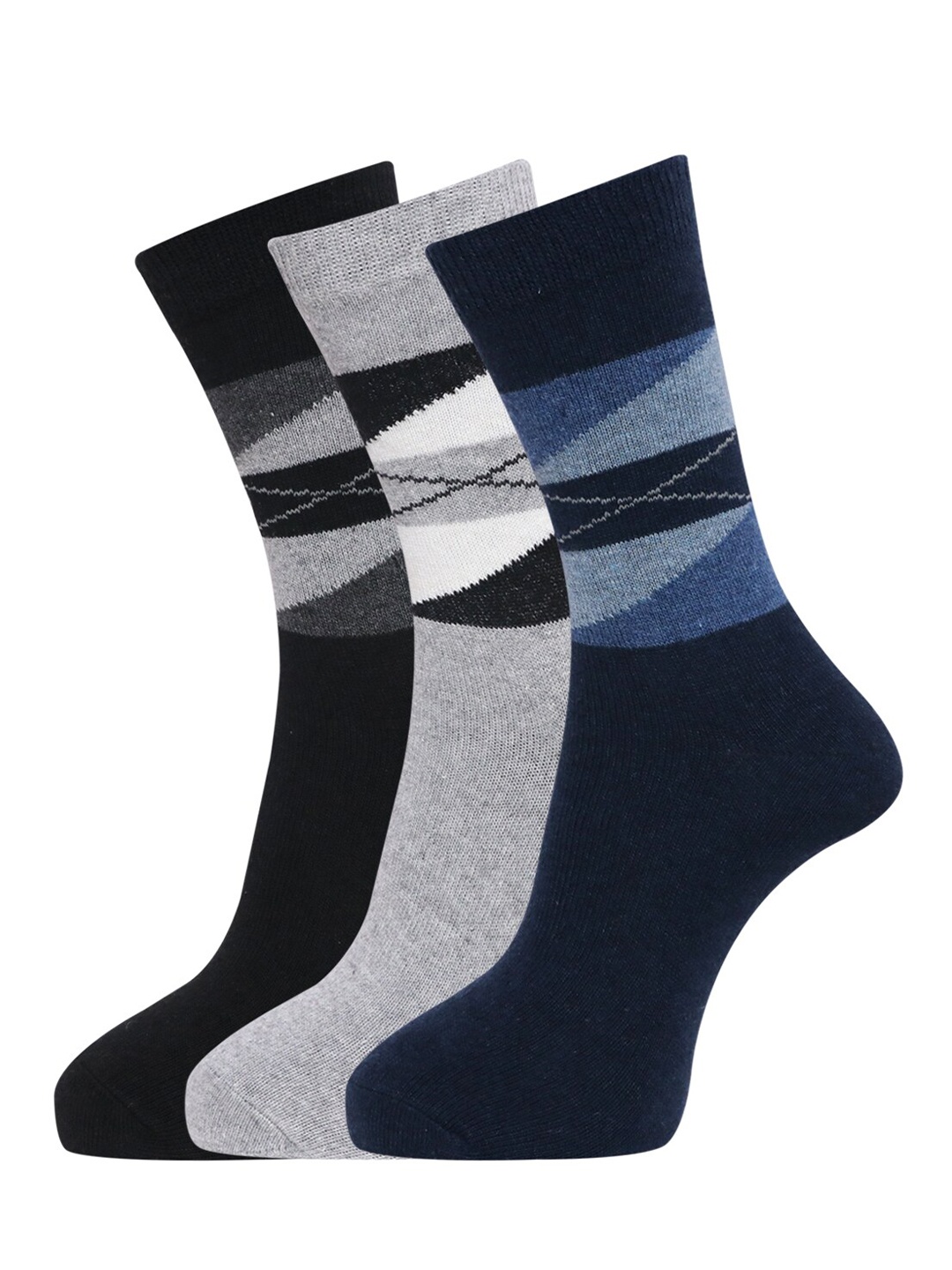 

Dollar Socks Men Pack Of 3 Woolen Calf Length Socks, Assorted