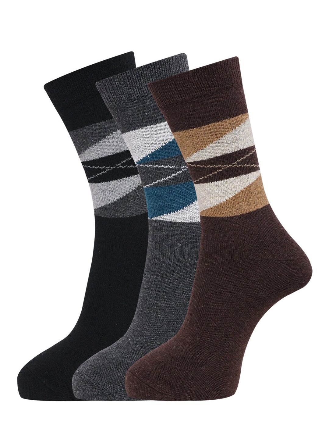 

Dollar Socks Men Pack Of 3 Assorted Woolen Calf Length Socks