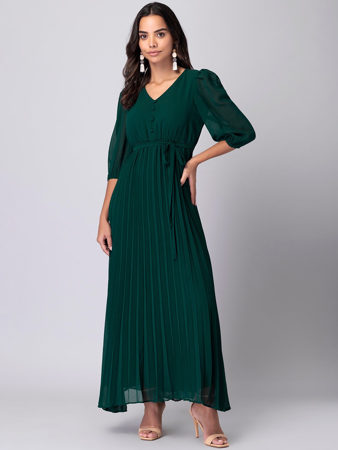 

FabAlley Georgette Maxi Dress, Green