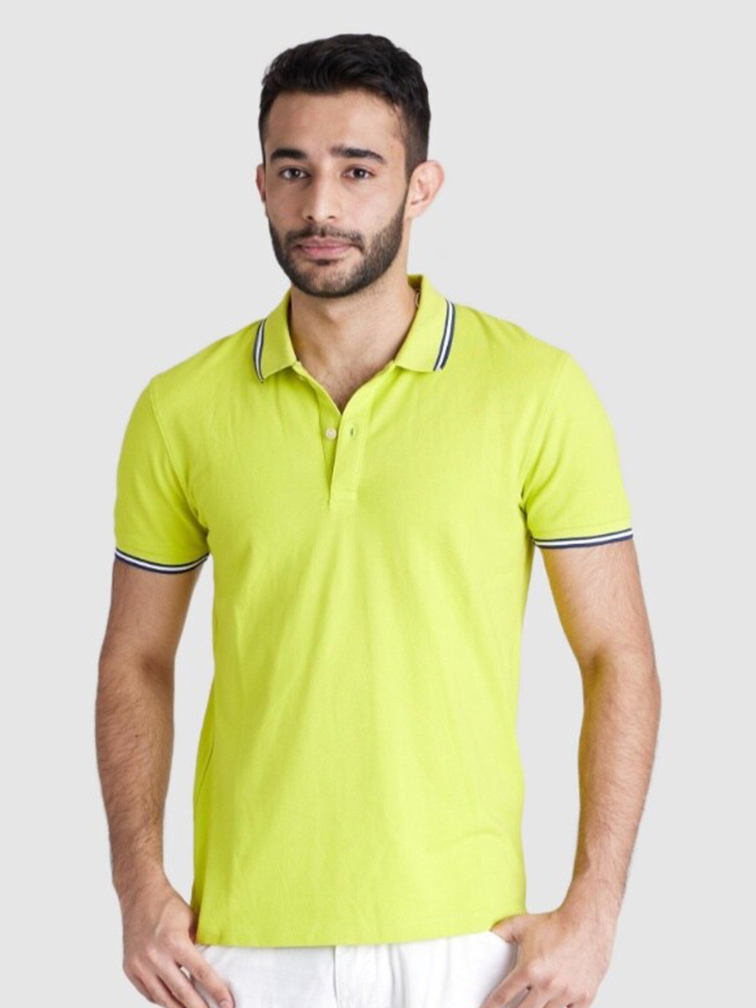 

Celio Men Polo Collar Short Sleeves Cotton T-shirt, Green