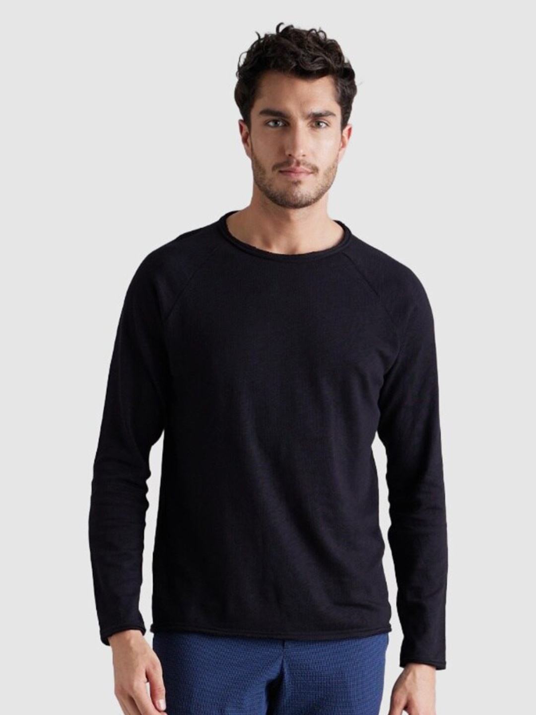 

Celio Men Round Neck Raglan Sleeves Cotton T-shirt, Black