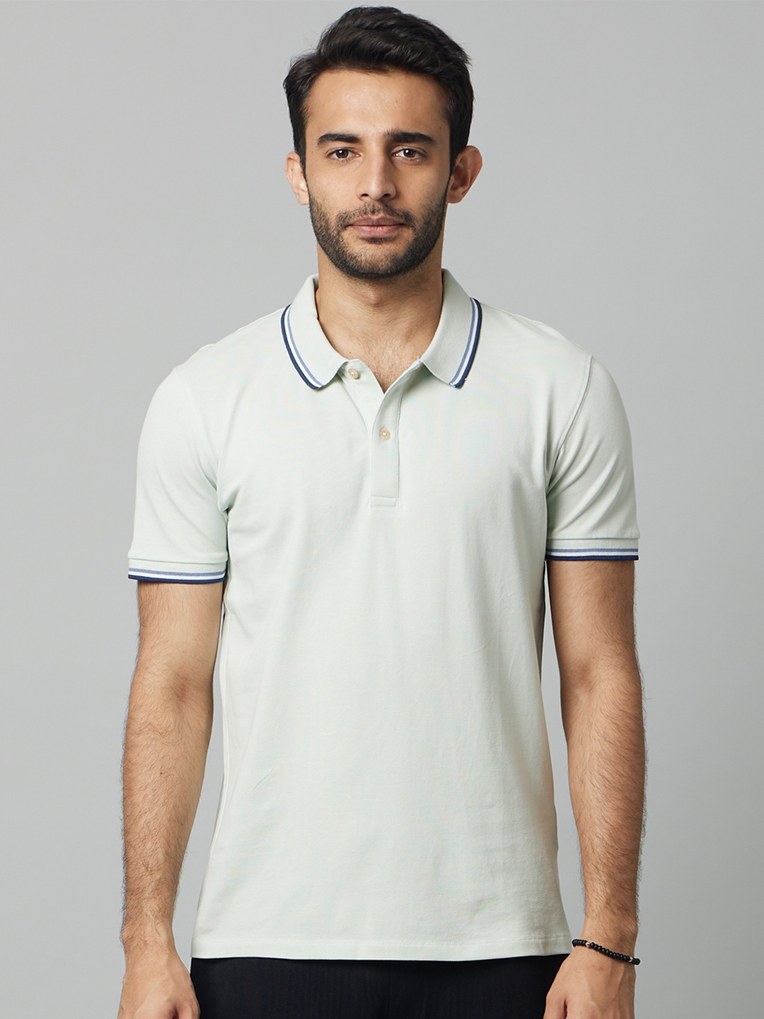 

Celio Men Short Sleeve Polo Collar Cotton T-shirt, Off white