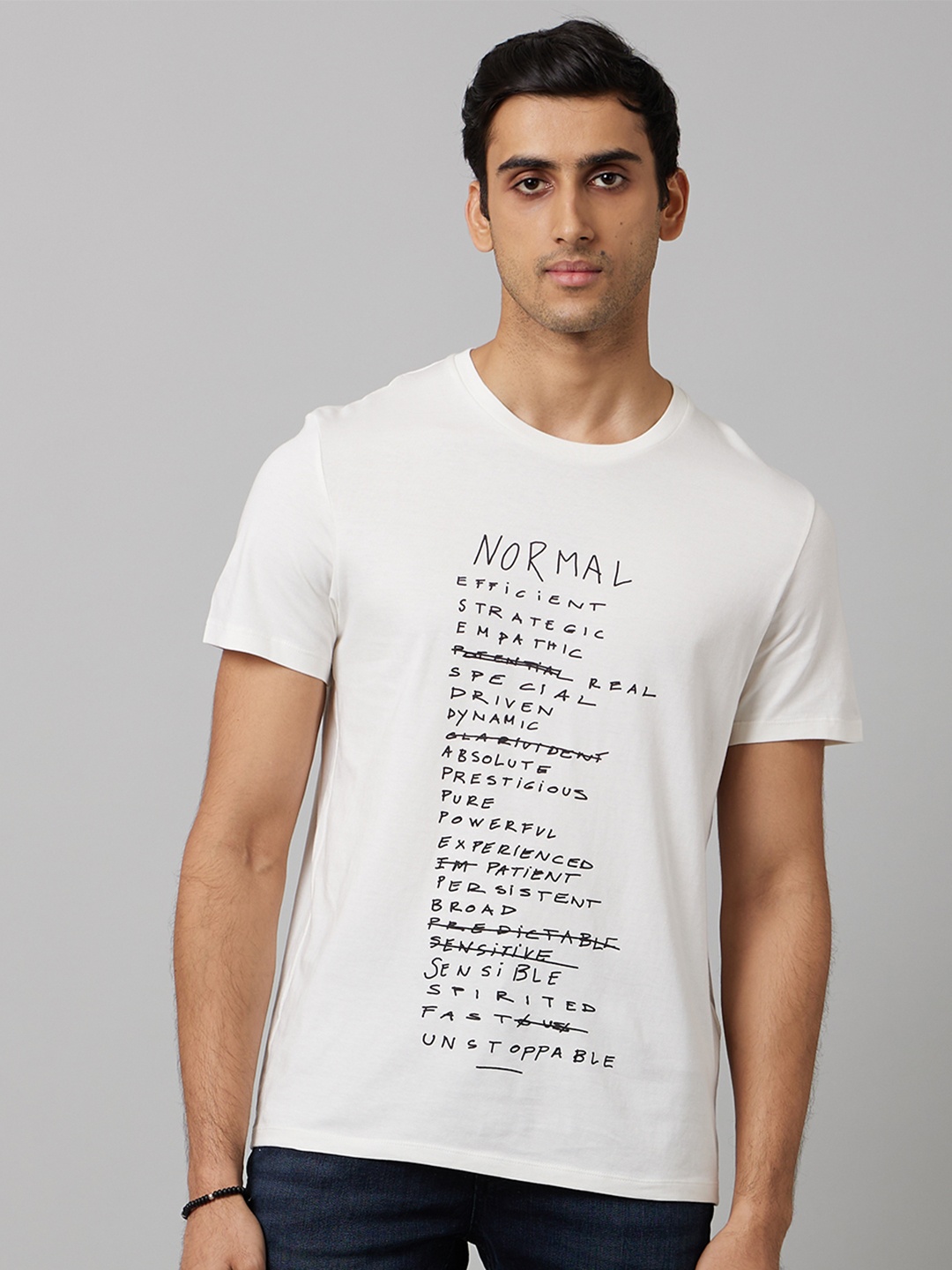 

Celio Men White Typography Printed T-shirt