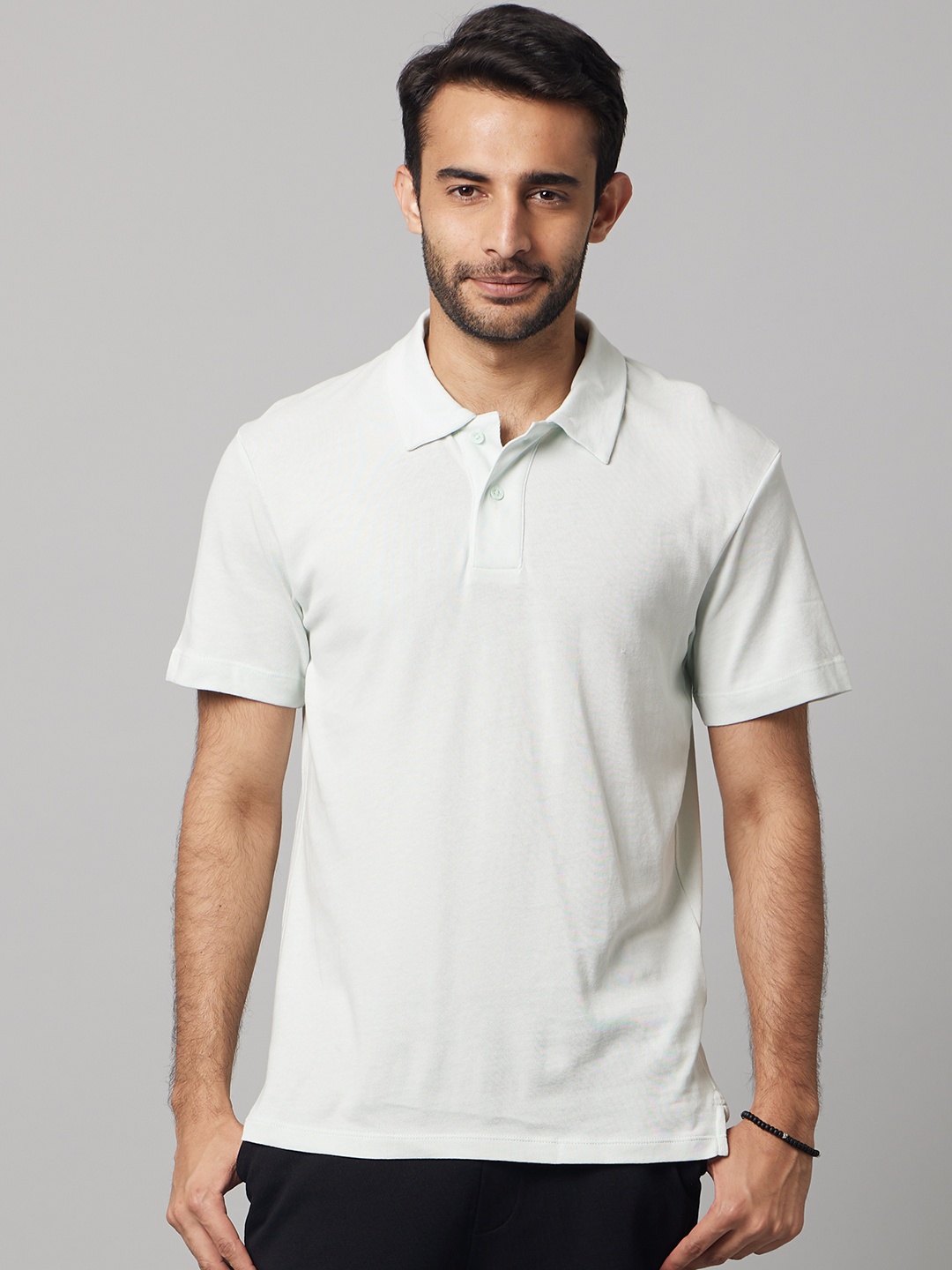 

Celio Men White Polo Collar T-shirt