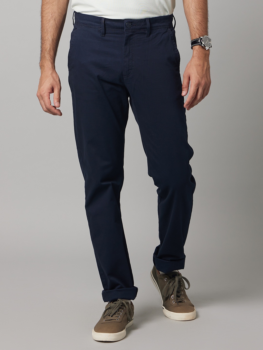 

Celio Men Classic Regular Fit Cotton Trouser, Navy blue