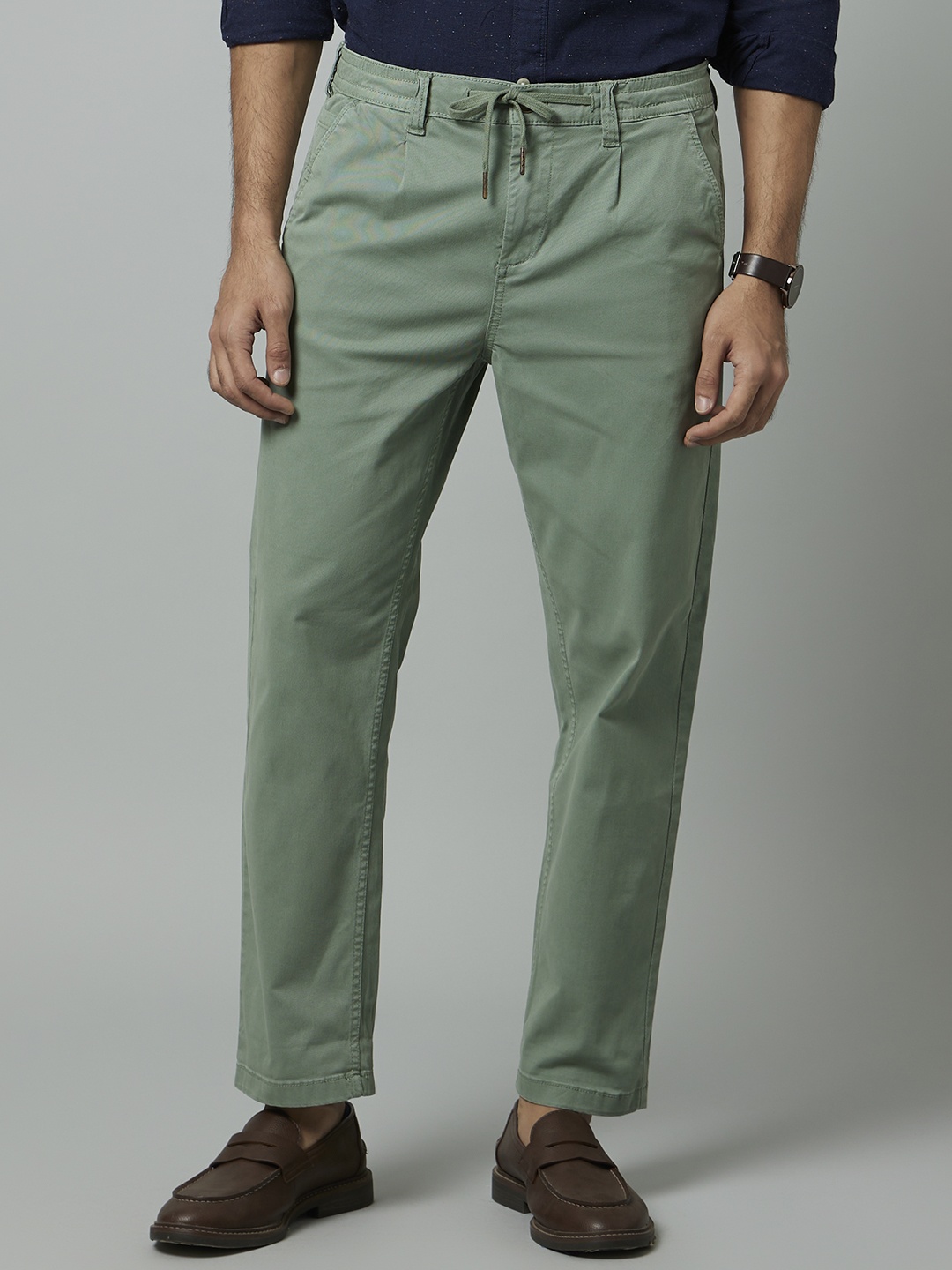 

Celio Men Cotton Classic Regular Trousers, Green