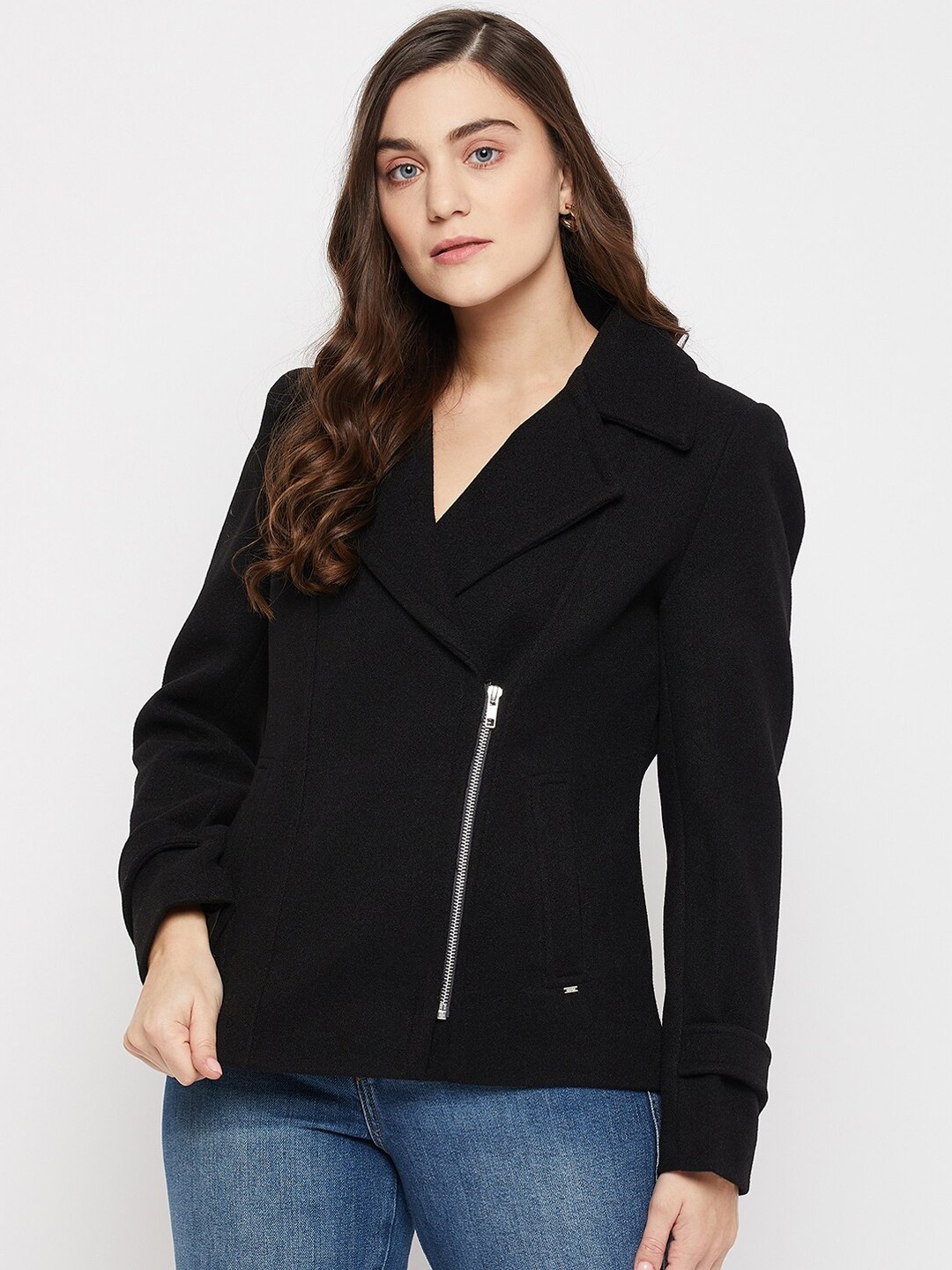 

Okane Women Wool Wrap Coat, Black