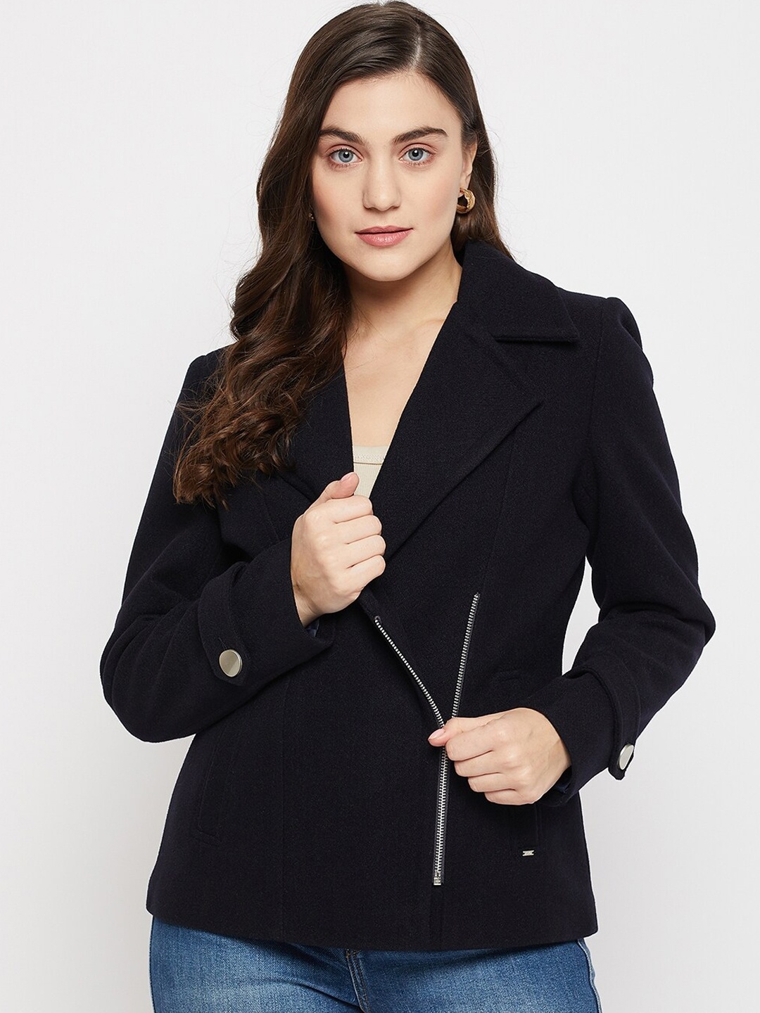 

Okane Women Single-Breasted Overcoat, Navy blue