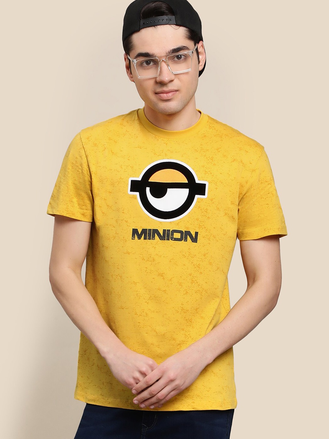 

Free Authority Men Minions Printed Cotton T-shirt, Yellow