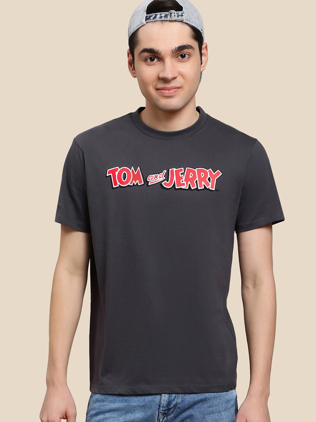 

Free Authority Men Cotton Yellow Printed T-shirt, Grey