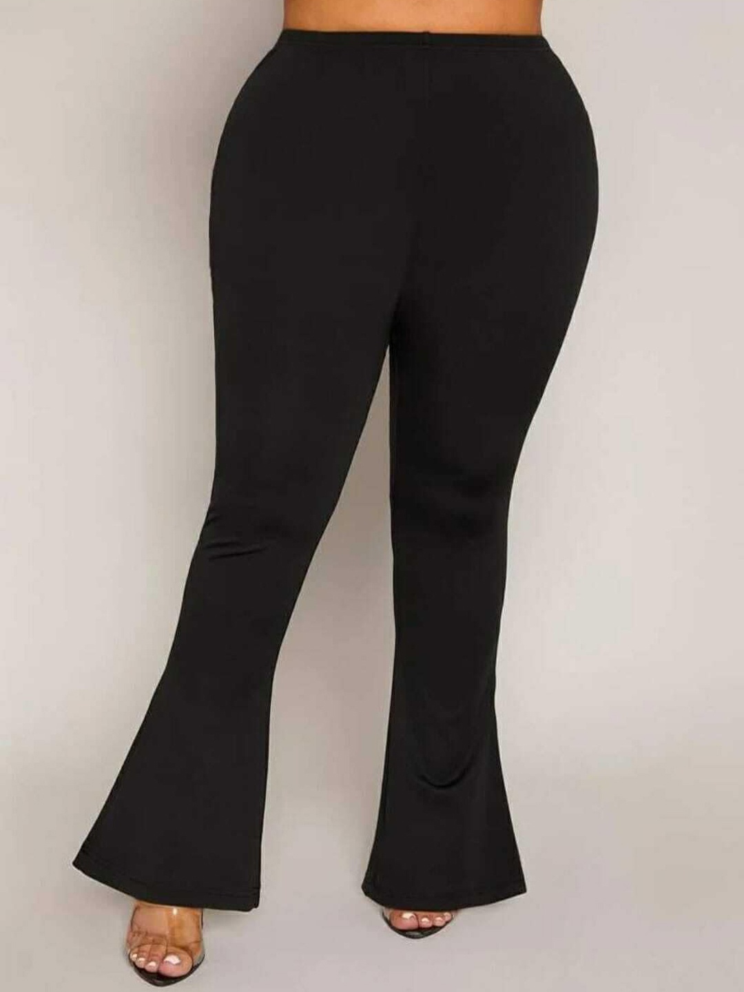 

Next One Women Relaxed Straight Leg Flared High-Rise Bootcut Flared Trousers, Black