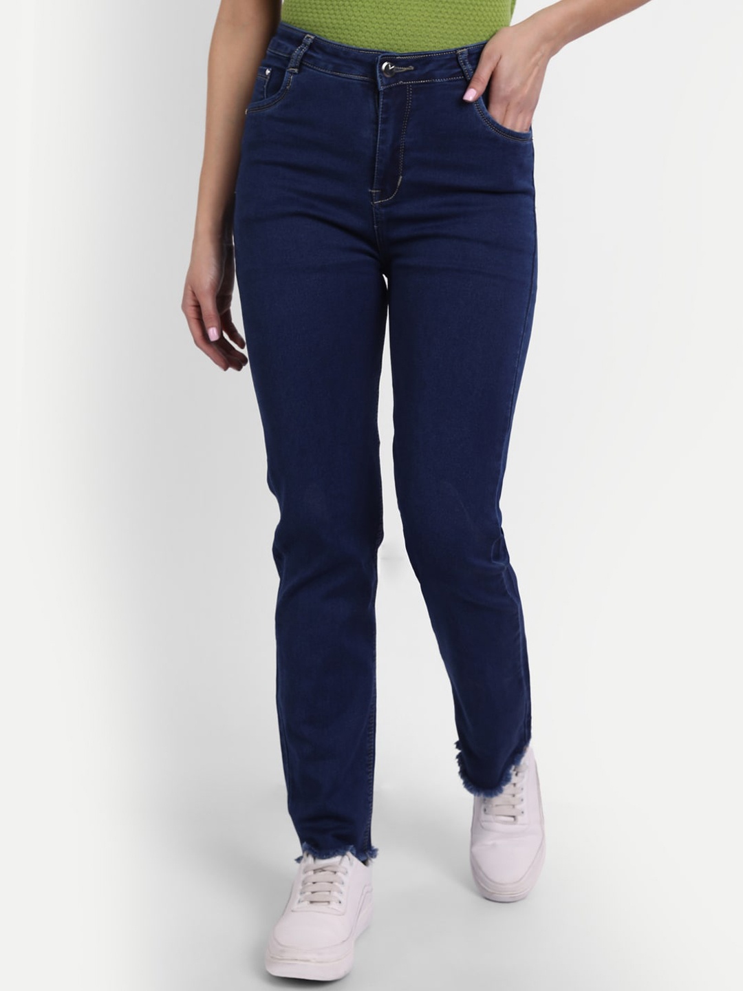 

BROADSTAR Women Jean Straight Fit High-Rise Stretchable Jeans, Blue