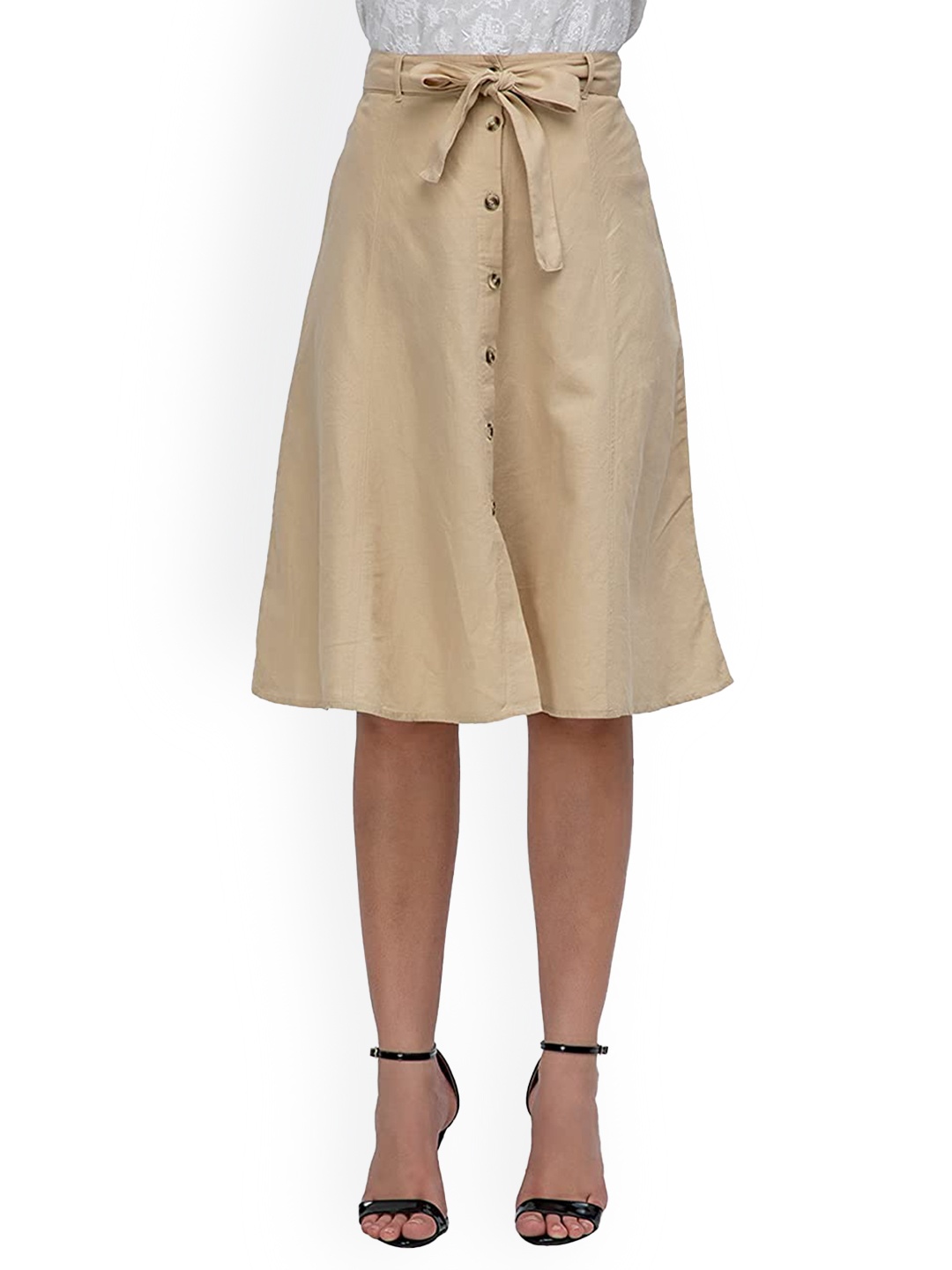 

Athah Woven A-Line Knee-Length Skirt, Beige