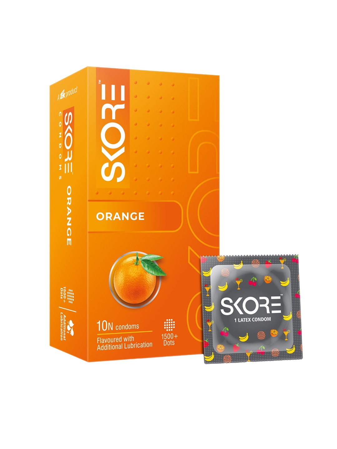 

SKORE Set Of 3 Not Out Climax Delay With 1500 and Raised Dots Condoms - 10 Pieces Each, Orange