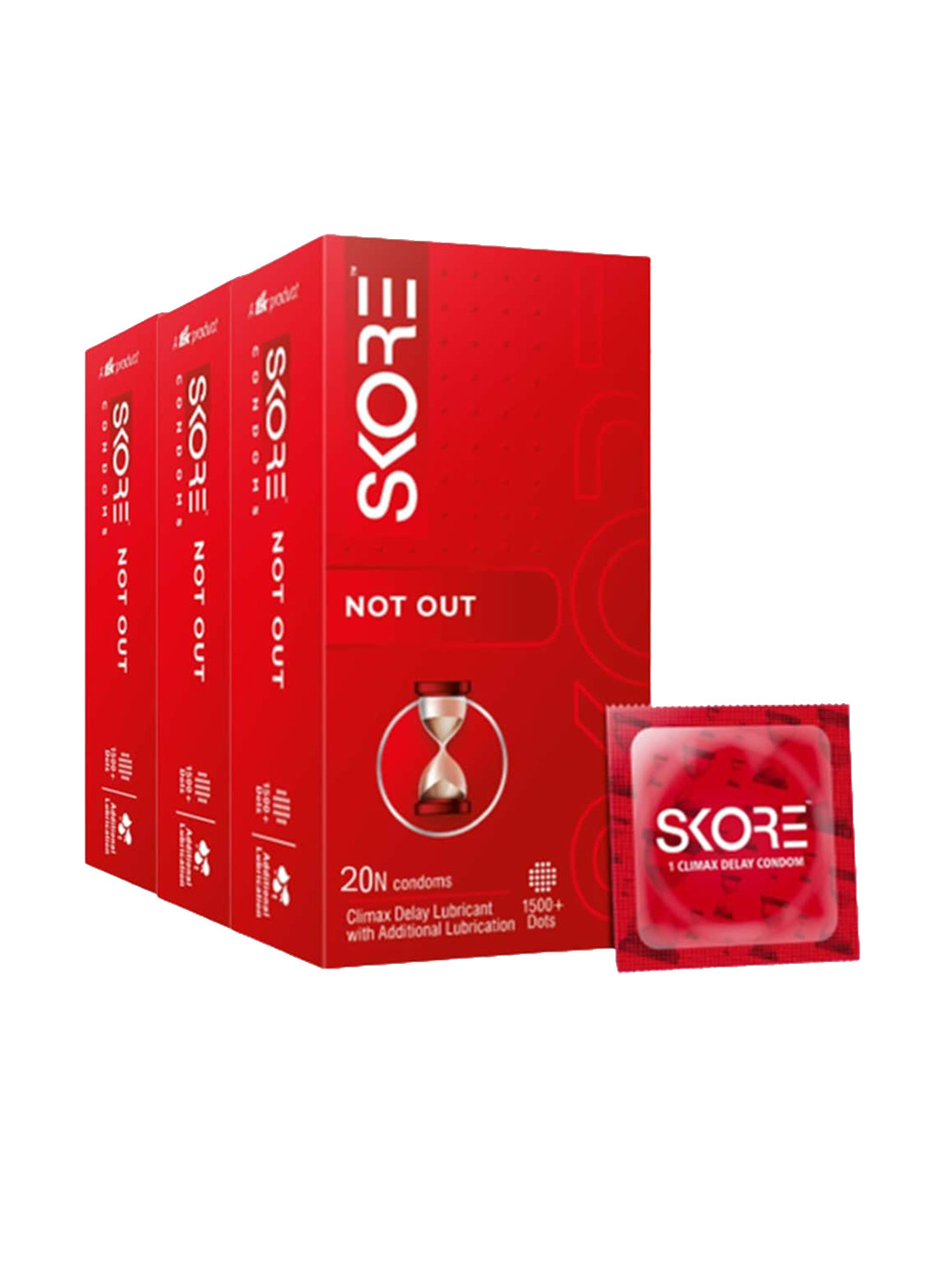

SKORE Men Set Of 2 Skin Thin+Not Out Condoms - 10 Pieces Each, Nude