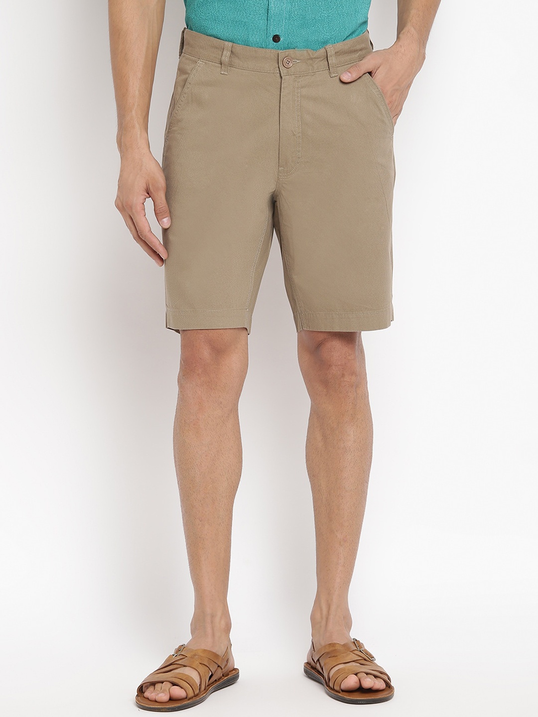 

Fabindia Men Cotton Regular Shorts, Olive