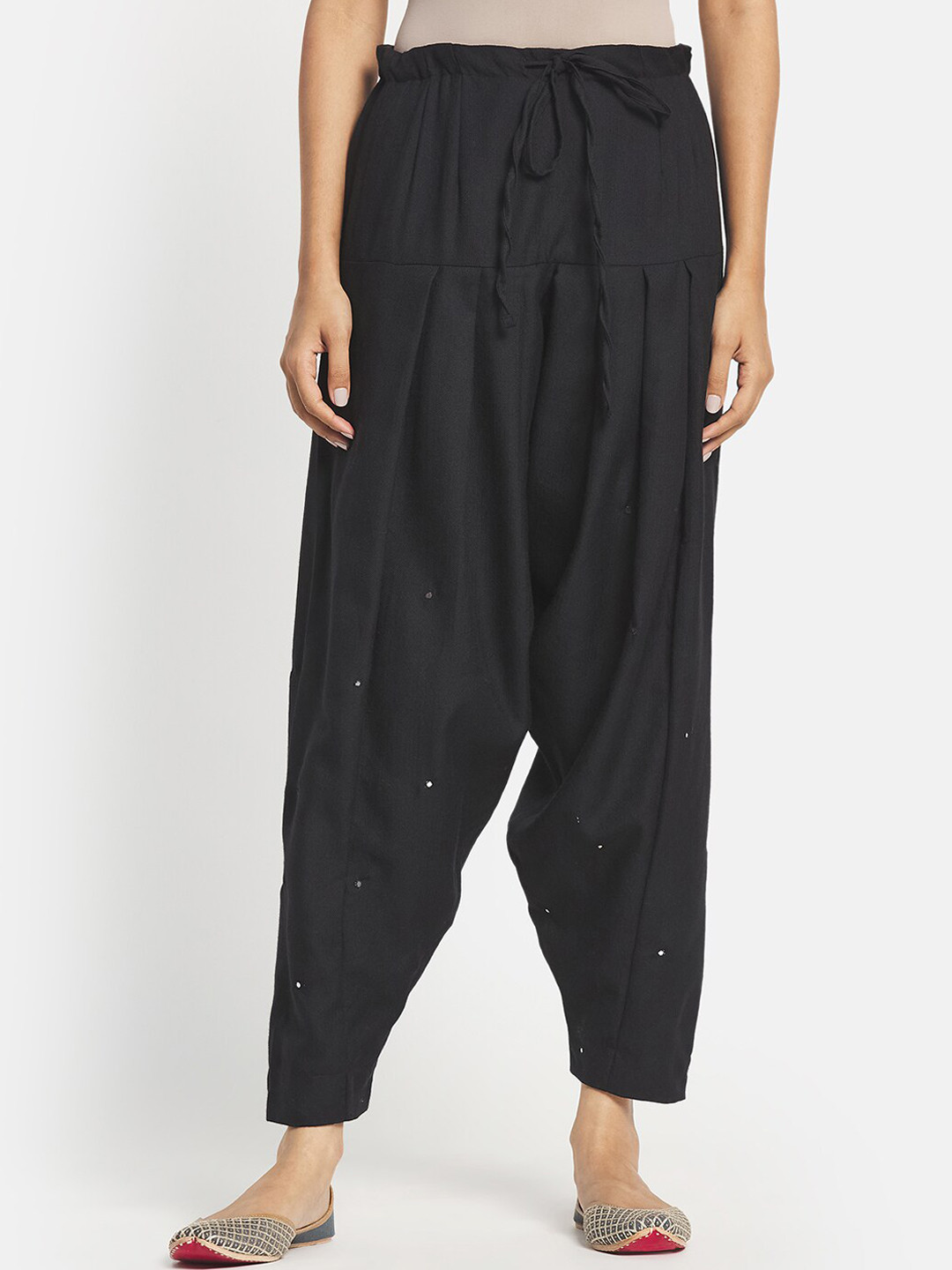 

Fabindia Women Woolen Ankle-Length Salwar, Black