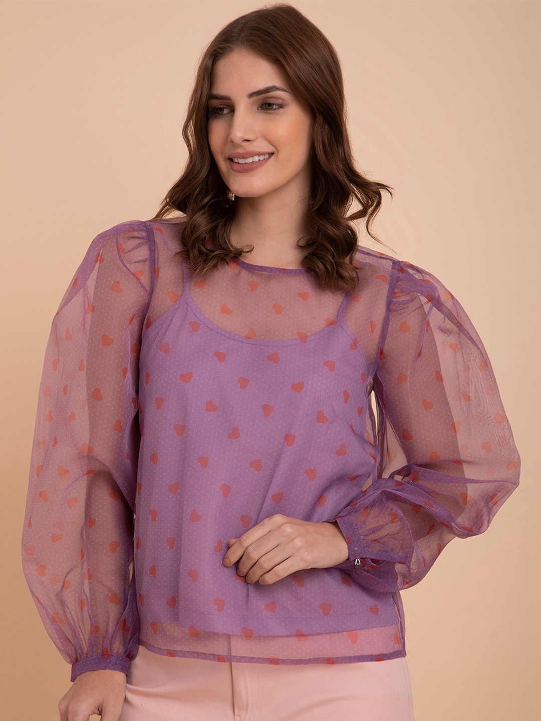 

FableStreet Round Neck Top, Pink