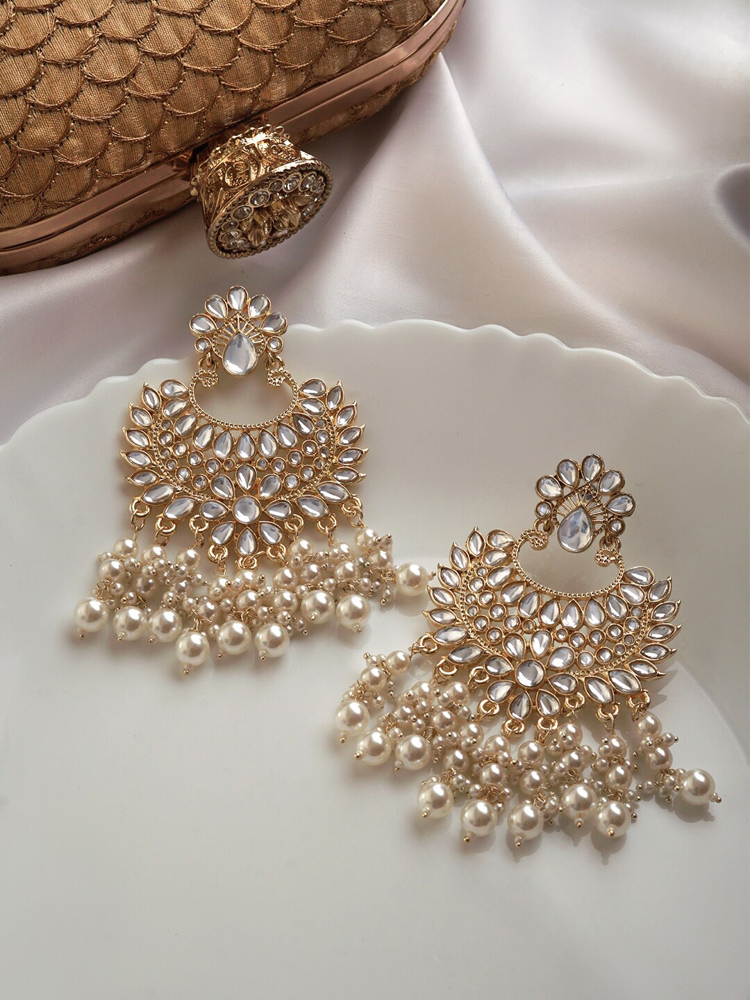 

TEEJH Gold Plated Classic Chandbalis Earrings