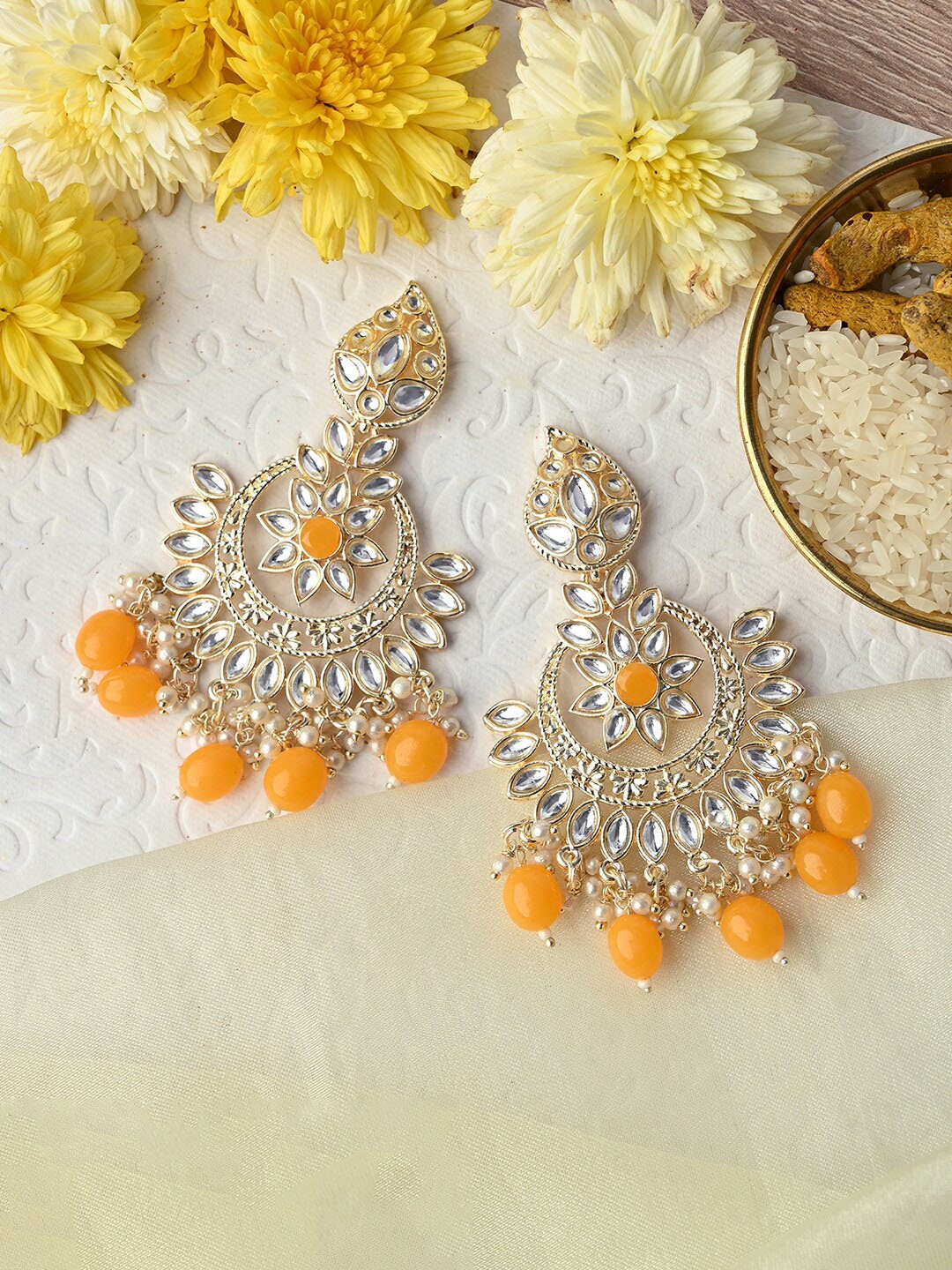 

TEEJH Gold-Plated Chandbalis Earrings