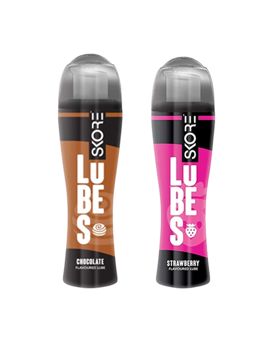 

SKORE Pack of 2 Chocolate + Strawberry Lubes, Nude