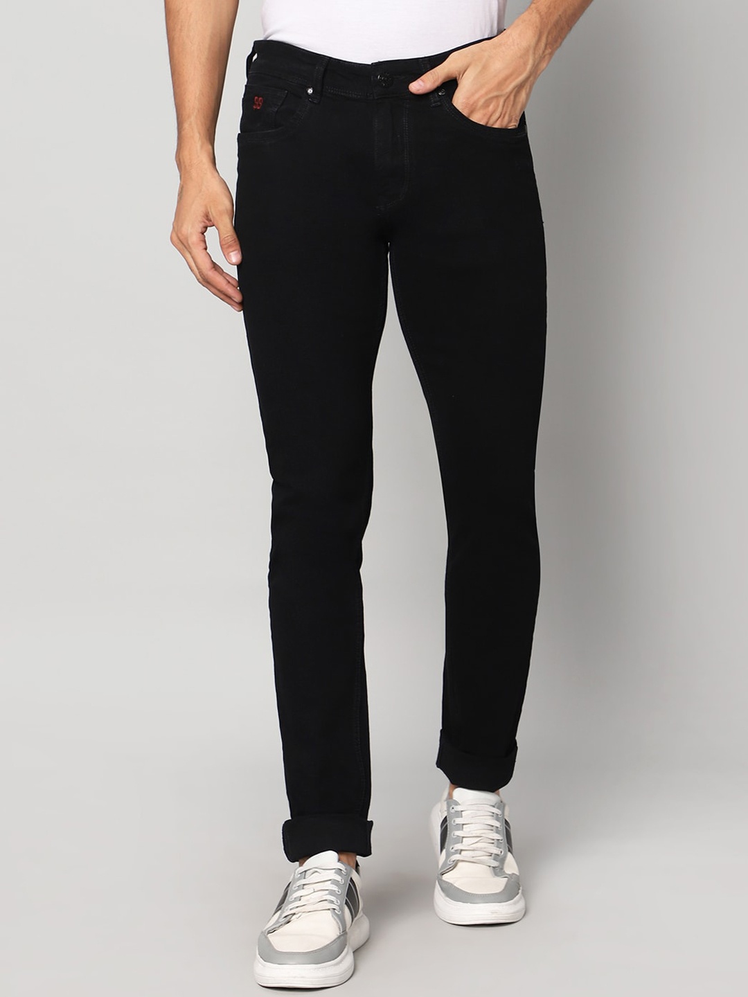 

HJ HASASI Men Highly Distressed Stretchable Jeans, Black